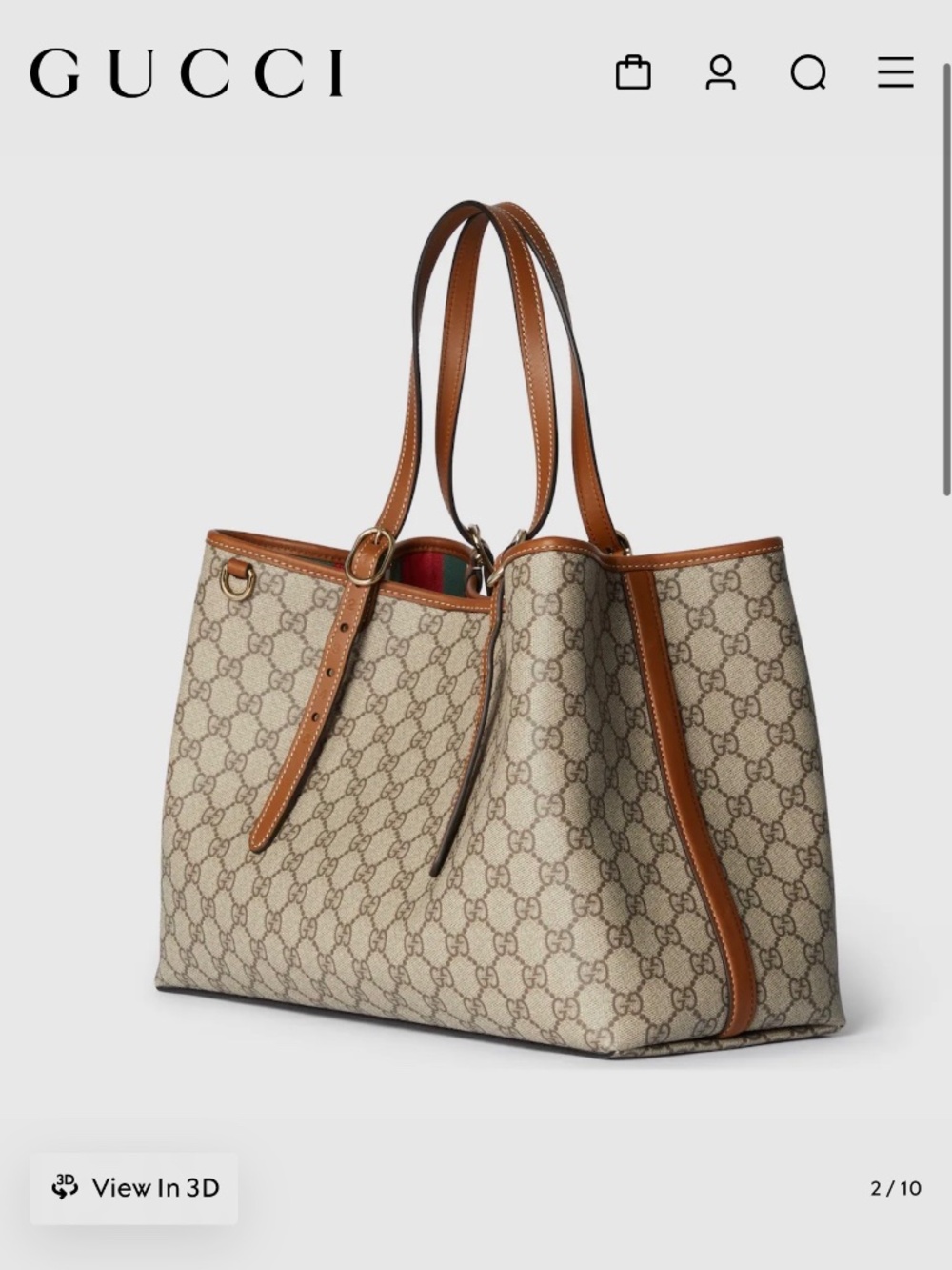 GG Emblem Series Large Tote Bag